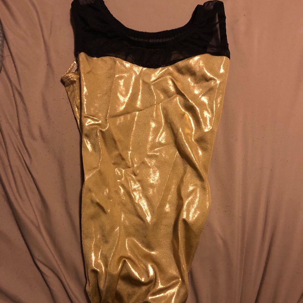 Black and Gold Gymnastics Leotard
